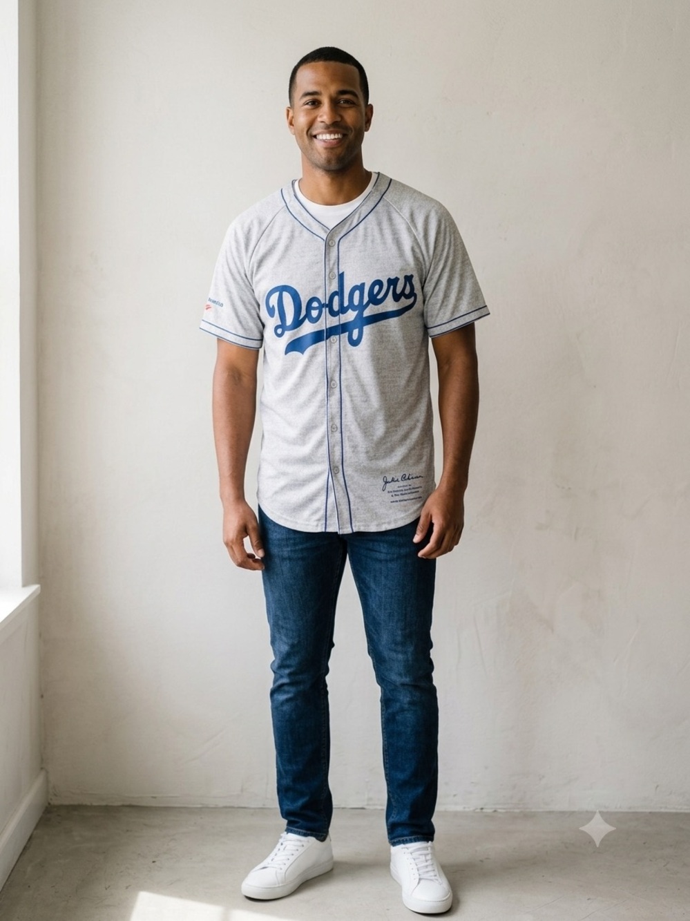 Los Angeles Dodgers Gray and Blue Baseball Jersey